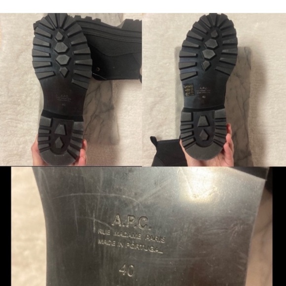 A.P.C Faustine Basse Ankle Boots Size 9 Shoes Lace Up Black Canvas New - Picture 14 of 14
